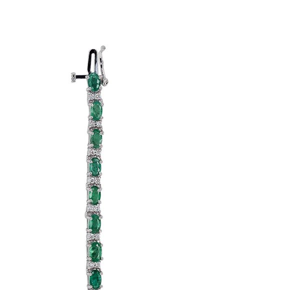 14K White Gold 7.00 Ct. tw. Emerald and Diamond Bracelet - Picture 2 of 3
